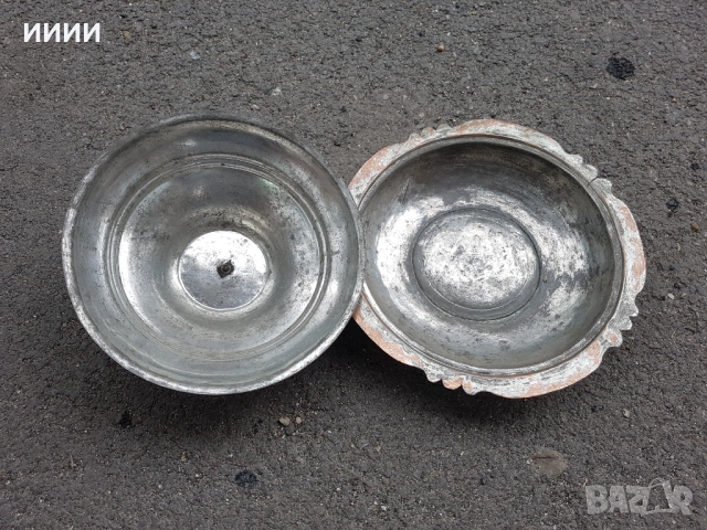 Бакърена тенджера купа с капак, снимка 2 - Антикварни и старинни предмети - 53845108