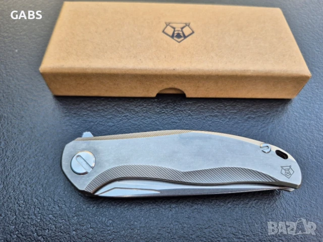 Сгъваем нож SHIROGOROV модел 2025г,стомана М390,титаниева дръжка,SH203, снимка 4 - Ножове - 51037496