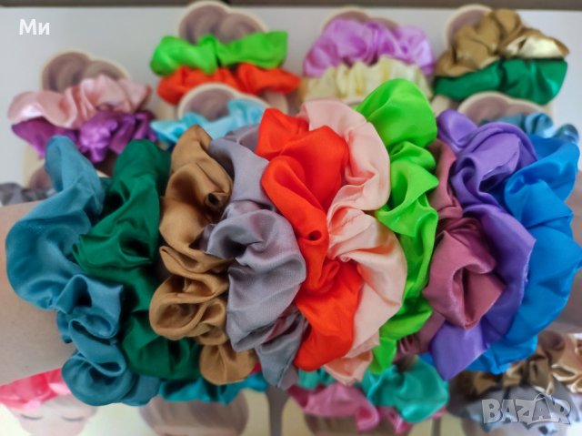 Ластичета (скрънчита) 👧😊🐰за госпожици! Пухени зайчета или сатенени скрънчи, снимка 2 - Шноли, диадеми, ленти - 39693134