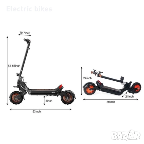 Електрическа тротинетка G63 – 2400W, 48V, сгъваема, снимка 2 - Велосипеди - 51648964