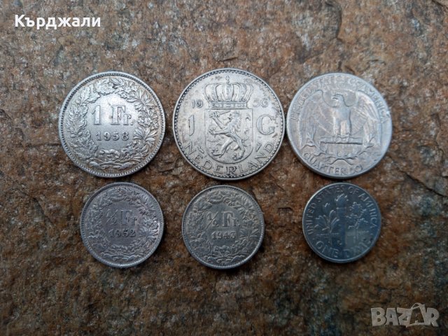 Сребърни Монети САЩ Швейцария Холандия, снимка 1 - Нумизматика и бонистика - 39171893