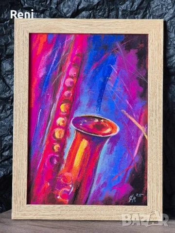 Джаз, картина оригинал, пастел