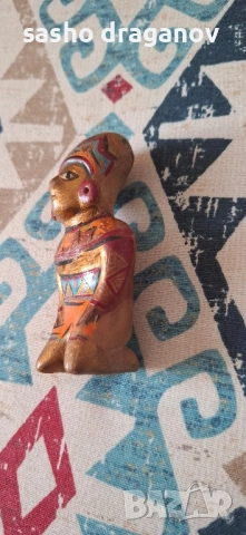 Глинена статуетка - свирка от Перу, снимка 5 - Други ценни предмети - 52502099