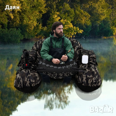 Проходилка за риболов COSTWAY с регулируем държач за въдица, гребло, снимка 3 - Екипировка - 53348503