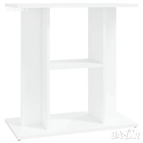 vidaXL Поставка за аквариум, бяла, 60x30x60 см, инженерно дърво