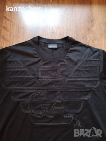 Emporio Armani Cotton Printed Logo  - страхотна мъжка тениска КАТО НОВА 3XL, снимка 3 - Тениски - 49731196