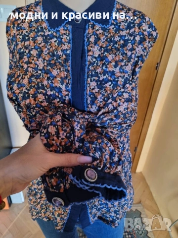 Разкошна риза с флорален десен NÜMPH, снимка 3 - Ризи - 53670156