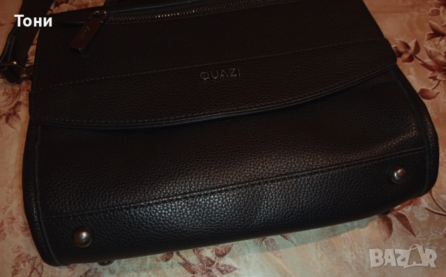 QUAZI Оригинал Нова Кожена Дамска Чанта , снимка 4 - Чанти - 52418724
