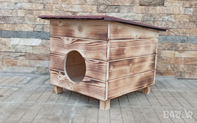 Дървена къща за домашен любимец , колиба за коте куче къщи за домашни любимци кучета котки, снимка 11 - За кучета - 53275333