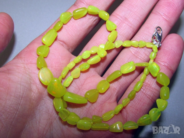 Гердани от естествен опал Етиопия, снимка 8 - Колиета, медальони, синджири - 52306660