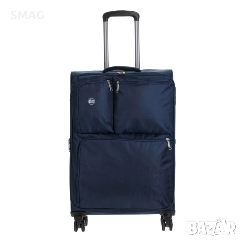 Куфар с колелца за пътуване, тъмносин с външни отделения, 83 л._1239391, снимка 2 - Куфари - 52200160