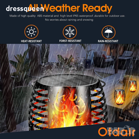 3948 Соларна лампа тип факла с пламък за градина, снимка 8 - Соларни лампи - 44566663