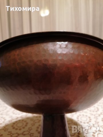 Старинна ръчно изработена медна фруктиера, снимка 3 - Антикварни и старинни предмети - 26258823