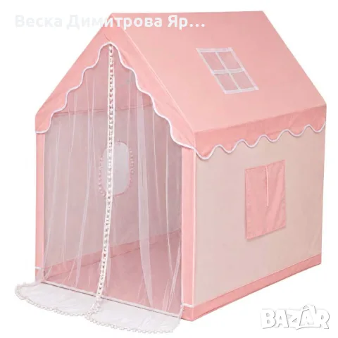Розова детска палатка къща за стая, снимка 5 - Играчки за стая - 55832773