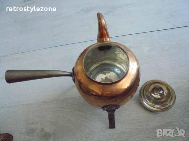 № 8184 стар метален / меден чайник  , снимка 3 - Други ценни предмети - 51368530