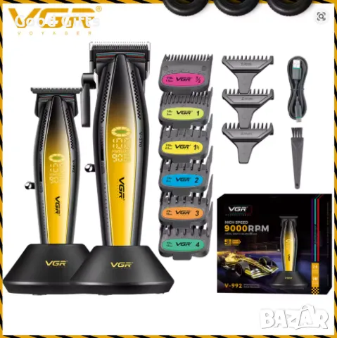 Машинка за подстригване VGR V-270 – 9000RPM, LED дисплей, професионална