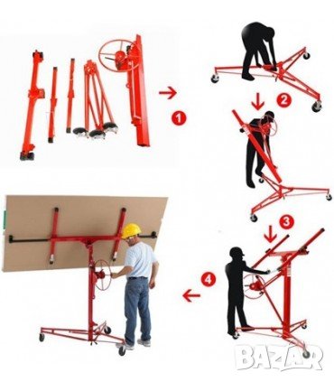 Повдигач / подемник за гипсокартон и плоскости, височина до 335 см, снимка 5 - Други инструменти - 34852765