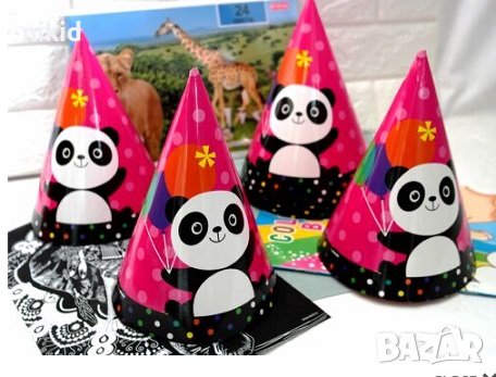 Панда Панди Мече картонена Голяма парти шапки шапка рожден ден