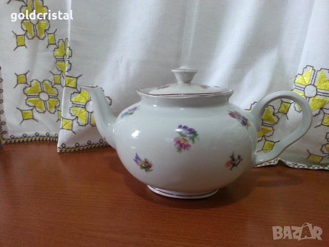 Стар български порцелан сип чайник, снимка 1 - Антикварни и старинни предмети - 41500385