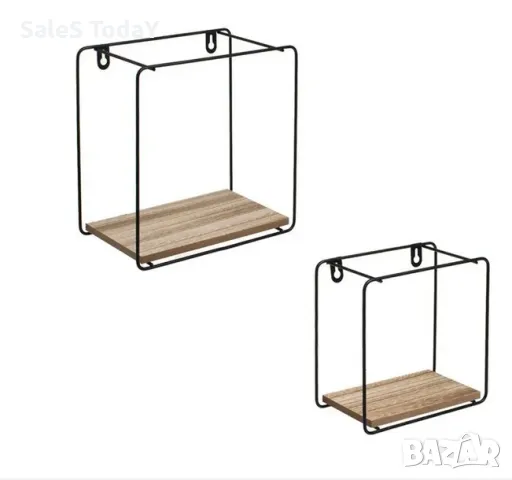 Етажерка за стена в комплект от 2бр, метал, , снимка 2 - Етажерки - 47535056