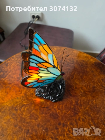 Нощна лампа Тифани ,Пеперуда’, снимка 3 - Полилеи - 53712764
