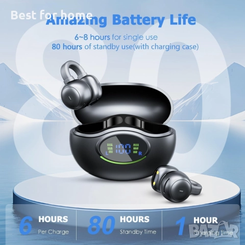 Безжични спортни слушалки с отворени щипки за уши Пусиме, снимка 5 - Bluetooth слушалки - 52307412