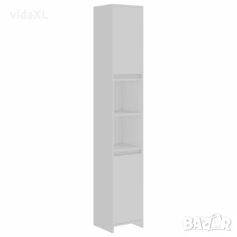 vidaXL Шкаф за баня, бял, 30x30x183,5 см, ПДЧ