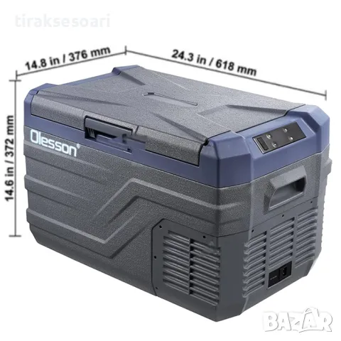 Olesson 27L Портативен хладилник с фризер 12V 24V 220V Хладилна кутия, снимка 3 - Аксесоари и консумативи - 49681106