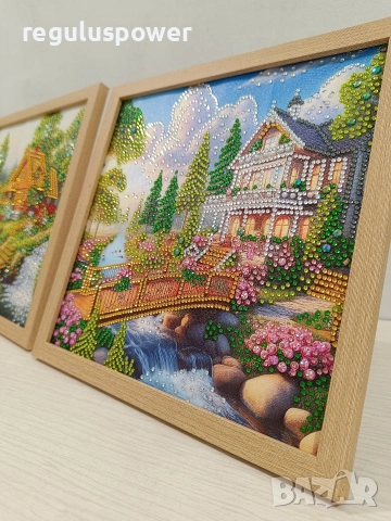 Диамантен гоблен 25 х 25 см. Готов изработен в рамка. , снимка 4 - Гоблени - 53668636