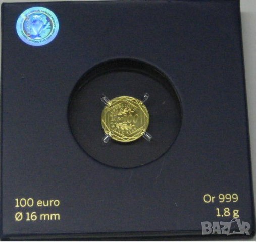 Златна монета 100 евро "Шампионска лига 2016" 1.80 грама, снимка 1