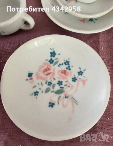 Винтидж (1960г.) немски порцеланов комплект за чай за кукли., снимка 6 - Антикварни и старинни предмети - 52141443