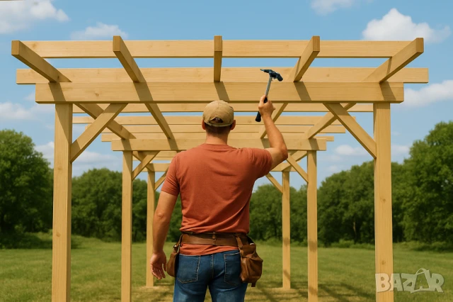 Изграждане на дървени конструкции – Навеси, Веранди, Тераси, Гаражи  и други., снимка 2 - Ремонти на къщи - 50446911