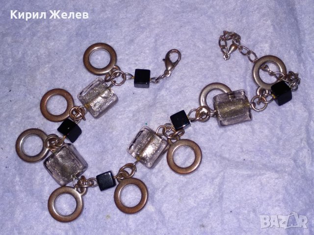 ШАРМАНТНА ПОМЕДНЕНА ВИНТИДЖ АРТ ГРИВНА от БЛАГОРОДНА СТОМАНА с ВЕНЕЦИАНСКИ ТИП ЦВЕТНО СТЪКЛО 37381, снимка 7 - Гривни - 41682657