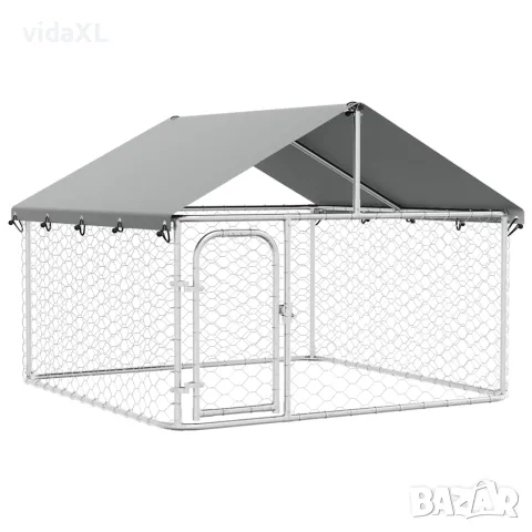 vidaXL Дворна клетка за кучета с покрив, 200x200x150 см