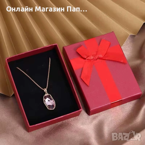 Елегантна картонена кутия за бижута с панделка – 9x7x3см, снимка 4 - Други - 52352618