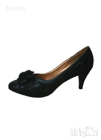 Нови черни официални дамски обувки на малко токче 39 размер, снимка 3 - Дамски елегантни обувки - 50375521