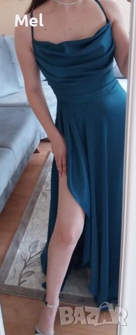 Официална дълга рокля с цепка 