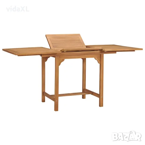 vidaXL Разтегателна градинска маса, (110-160)х80х75 см, тик масив, снимка 1 - Градински мебели, декорация  - 56147664