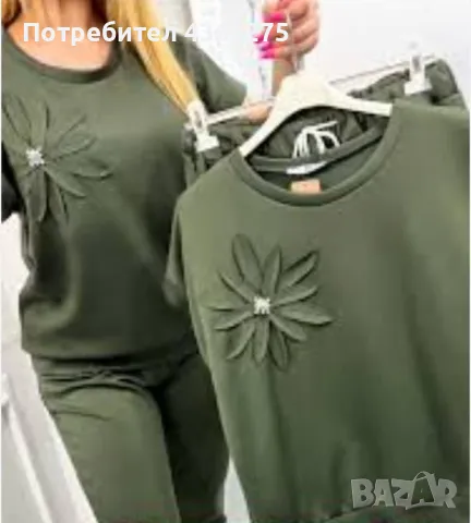 дамски комплекти няколко цвята с къс ръкав и декорация цвете, снимка 2 - Спортни екипи - 49641737