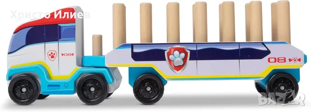 Дървен камион с кубчета с азбуката Melissa & Doug Сортер камион с аксесоари Paw Patrol, снимка 7 - Образователни игри - 48795452