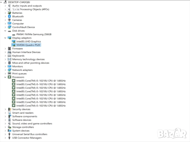 laptop Dell Precision 3550 i5-10210U до 4.2GHz/RAM 16GB/SSD 512GB NVMe/ NVIDIA Quadro P520 2GB DDR5, снимка 11 - Лаптопи за работа - 52454582