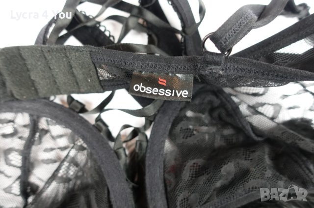 Obsessive S еротично черно тюлено боди с пух и опашка, снимка 9 - Бельо - 44318034