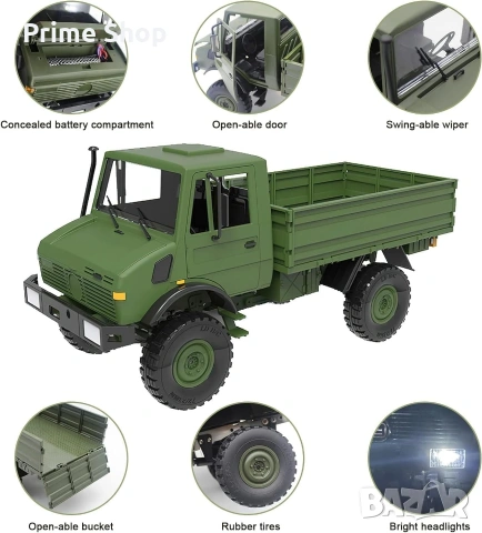 RC Военен камион 4WD 1:12 с 2.4GHz дистанционно управление, снимка 3 - Коли, камиони, мотори, писти - 53731838