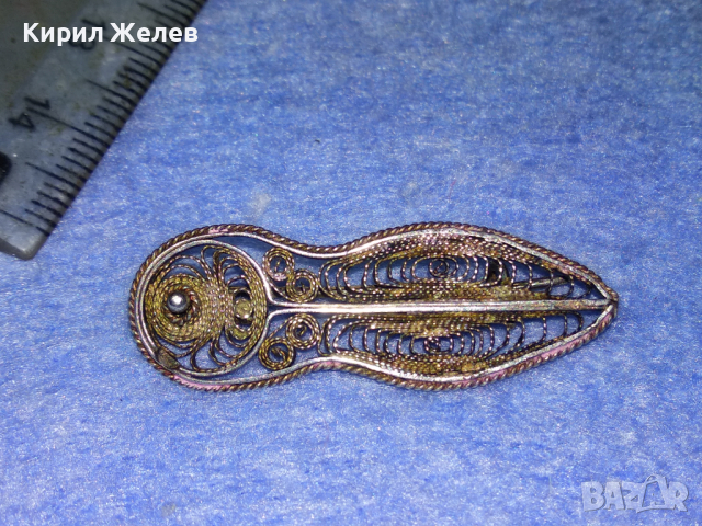 СТАРИННА СРЕБЪРНА БРОШКА ФИЛИГРАННО СРЕБРО ВИСОКА ПРОБА РЪЧНА ФИНА МАЙСТОРСКА РЕТРО ИЗРАБОТКА 43363, снимка 12 - Антикварни и старинни предмети - 44661995