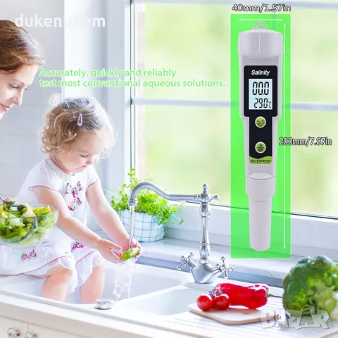 НОВ! Дигитален тестер за соленост и Т, за аквариуми, басейни, вода, снимка 4 - Друга електроника - 49842452