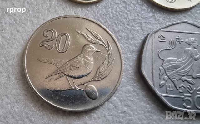 Монети . Кипър .1,2,5, 10 ,20 и 50 цента. 6 бройки., снимка 6 - Нумизматика и бонистика - 42425286
