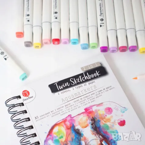 Комплект 50 двойни маркера, Decotime, Multicolor, снимка 2 - Други - 49120771