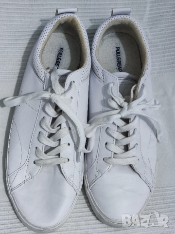 кожени кецове Pull&Bear Basic, снимка 7 - Кецове - 36050589