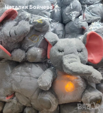 Дишащо слонче – Светеща, дишаща и музикална плюшена играчка за успокояване и релакс, снимка 2 - Плюшени играчки - 53379471