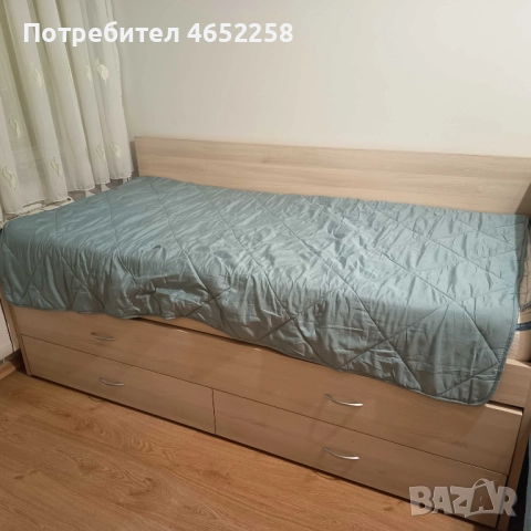 Двойно детско легло с издърпване и място за съхранение